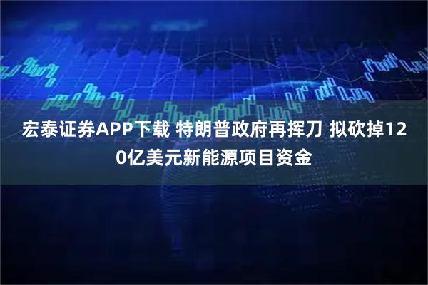 宏泰证券APP下载 特朗普政府再挥刀 拟砍掉120亿美元新能源项目资金